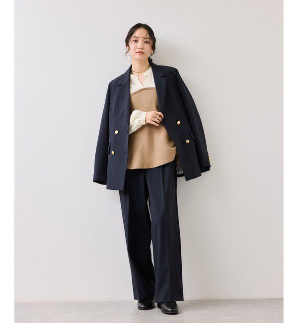 VIS「ペプラムニットドッキングブラウス」|シャツ・ブラウス|