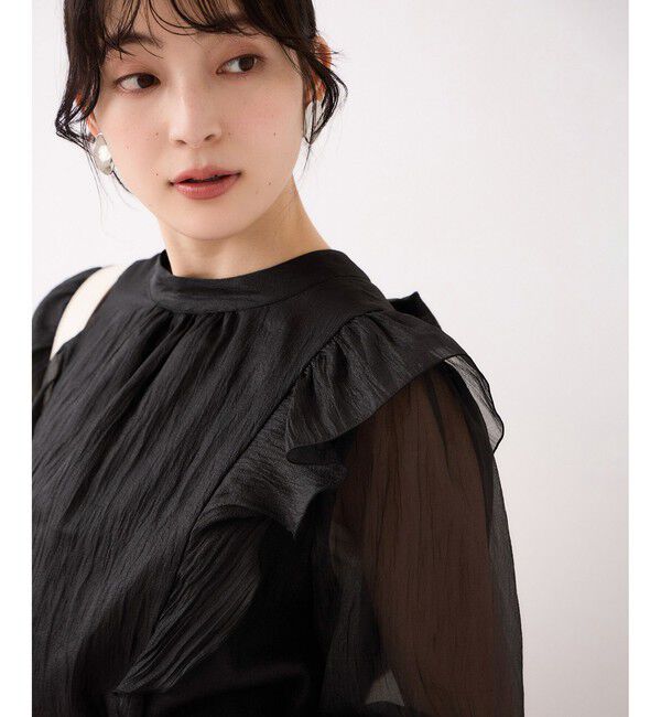 VIS「シャイニーボウタイ長袖ブラウス/イージーケア・2WAY」|シャツ・ブラウス|