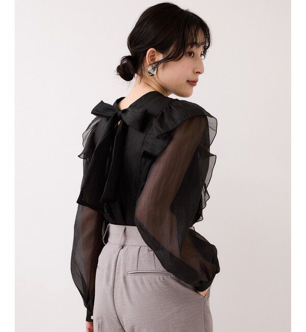 VIS「シャイニーボウタイ長袖ブラウス/イージーケア・2WAY」|シャツ・ブラウス|