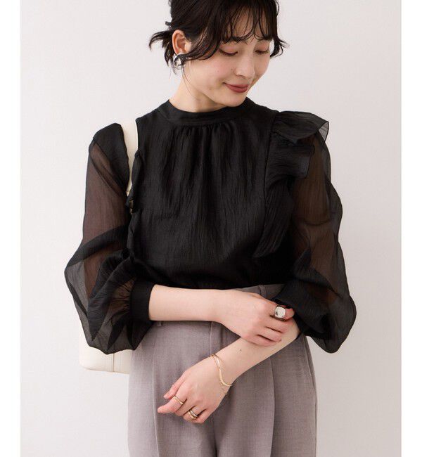 VIS「シャイニーボウタイ長袖ブラウス/イージーケア・2WAY」|シャツ・ブラウス|