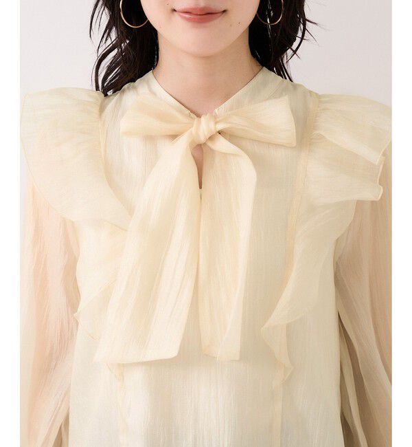 VIS「シャイニーボウタイ長袖ブラウス/イージーケア・2WAY」|シャツ・ブラウス|