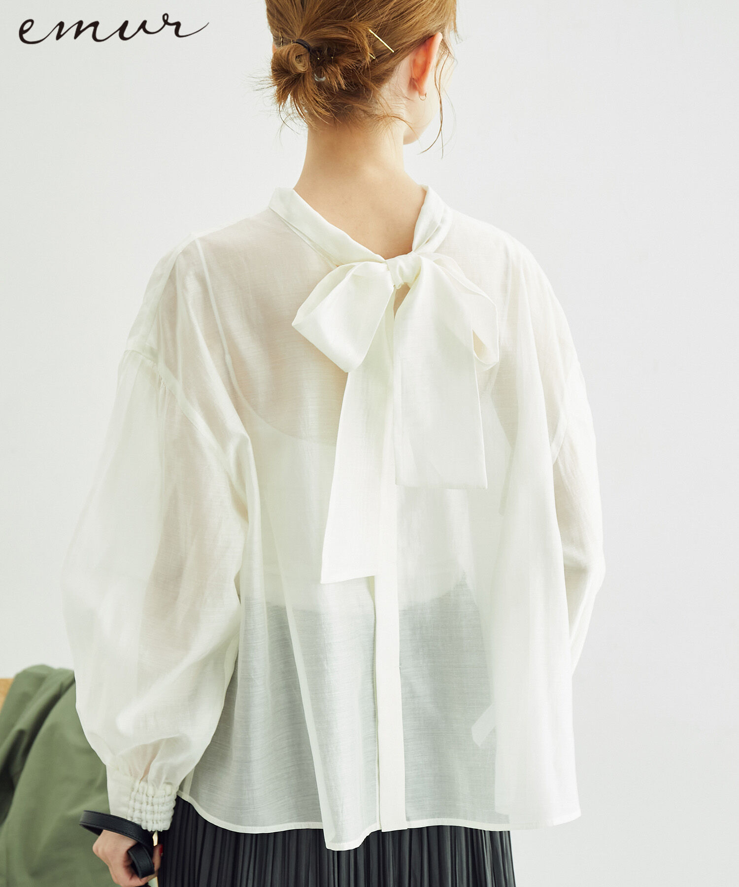 Rope&rsquo;Picnic「【emur/エミュール】シアーボウタイブラウス/2WAY」|シャツ・ブラウス|キナリ(16)