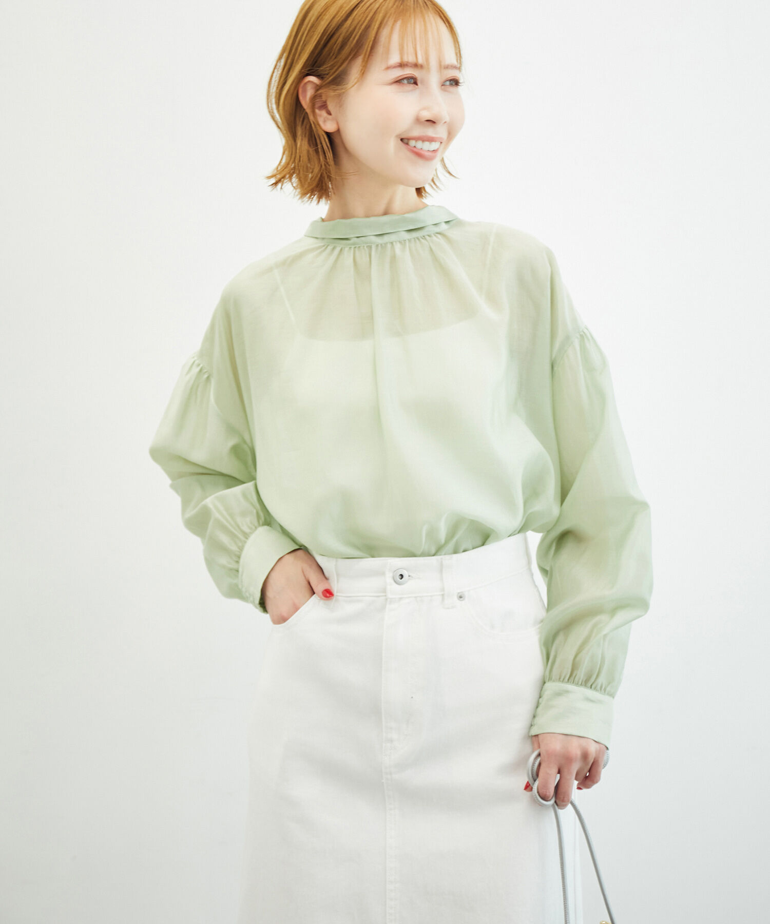 Rope&rsquo;Picnic「【emur/エミュール】シアーボウタイブラウス/2WAY」|シャツ・ブラウス|