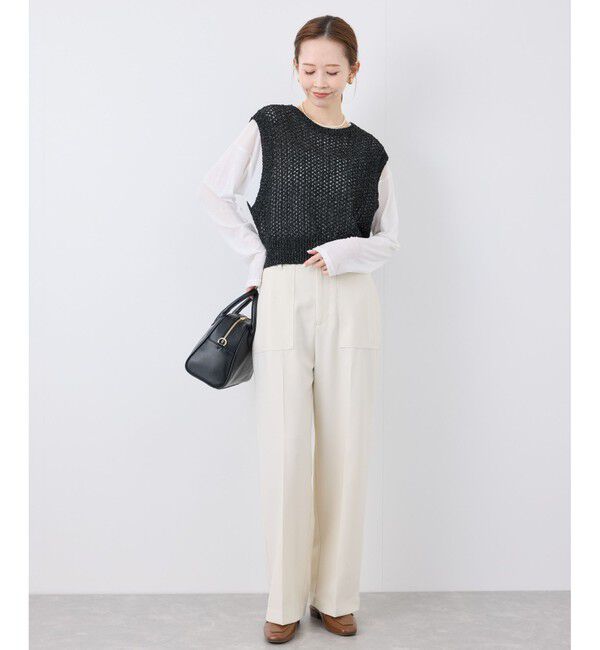 Rope&rsquo;Picnic「透かし編みラメニットベスト」|ベスト・ジレ|