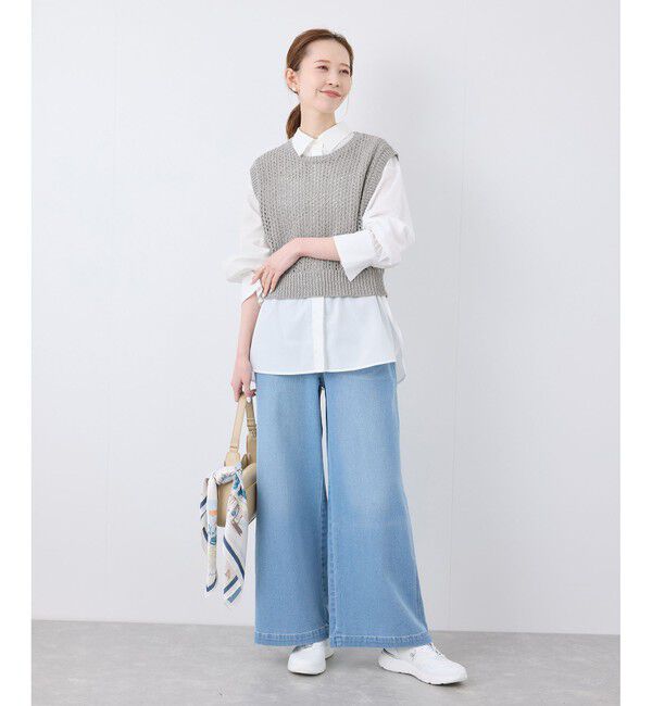 Rope&rsquo;Picnic「透かし編みラメニットベスト」|ベスト・ジレ|