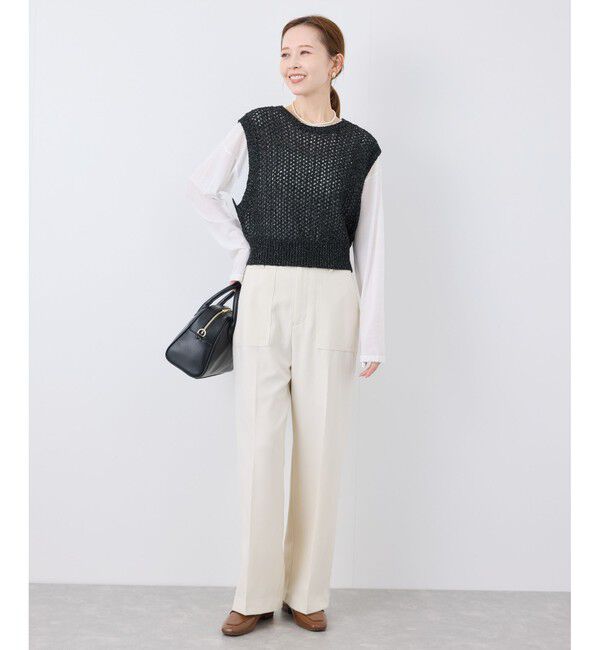 Rope&rsquo;Picnic「透かし編みラメニットベスト」|ベスト・ジレ|