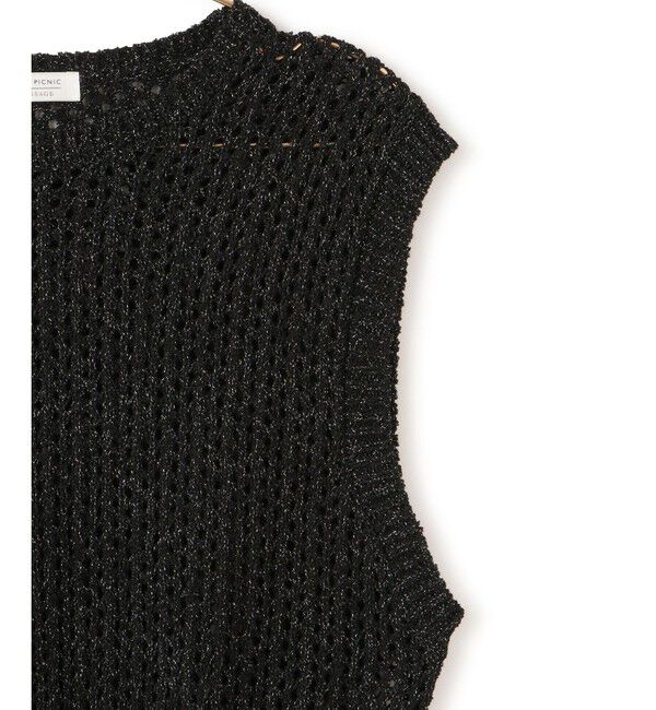 Rope&rsquo;Picnic「透かし編みラメニットベスト」|ベスト・ジレ|