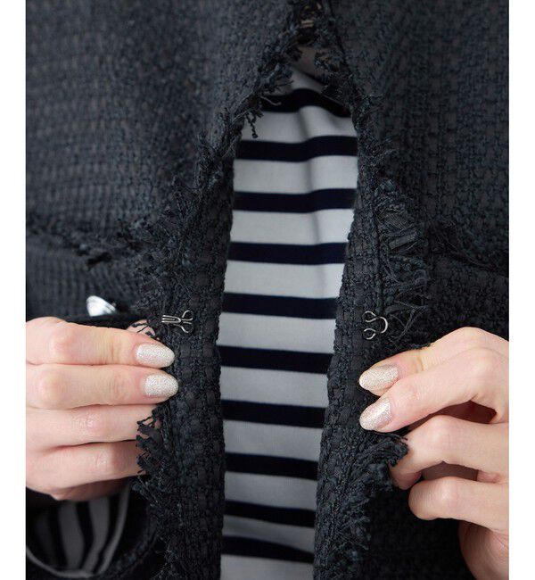 Rope&rsquo;Picnic「セレモニー・通勤対応/ツイードジャケット/リンクコーデ」|ノーカラージャケット|