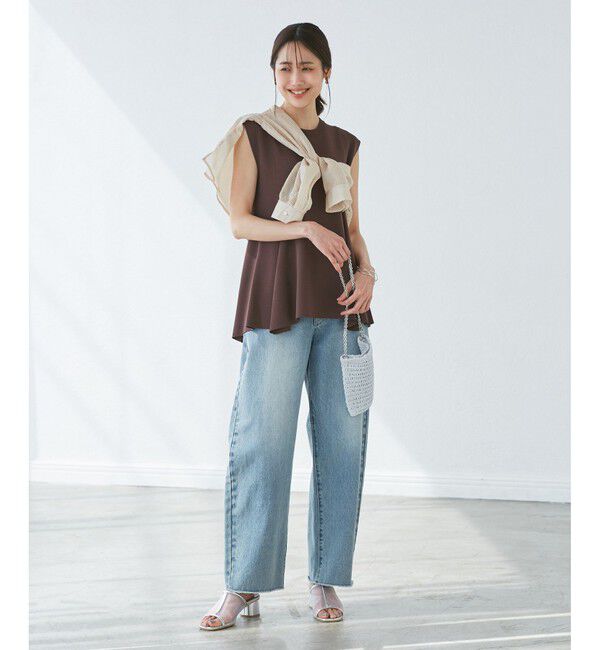 Rope&rsquo;Picnic「【洗濯機OK・アンチピリング】八方映えニット ペプラムニットプルオーバー」|ニット・セーター|