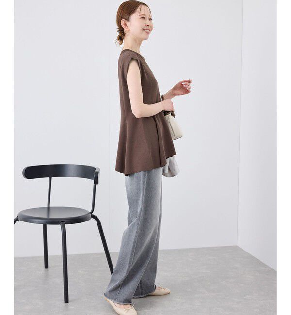 Rope&rsquo;Picnic「【洗濯機OK・アンチピリング】八方映えニット ペプラムニットプルオーバー」|ニット・セーター|