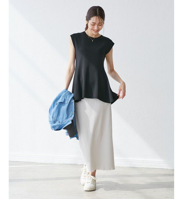 Rope&rsquo;Picnic「【洗濯機OK・アンチピリング】八方映えニット ペプラムニットプルオーバー」|ニット・セーター|