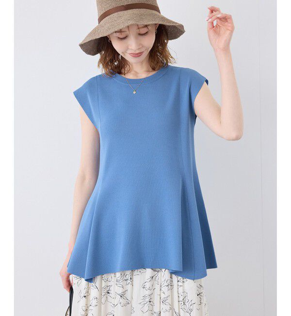 Rope&rsquo;Picnic「【洗濯機OK・アンチピリング】八方映えニット ペプラムニットプルオーバー」|ニット・セーター|