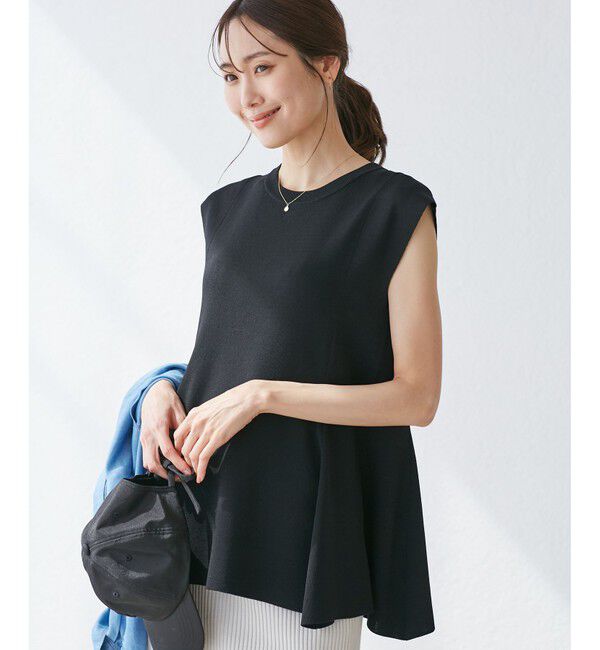 Rope&rsquo;Picnic「【洗濯機OK・アンチピリング】八方映えニット ペプラムニットプルオーバー」|ニット・セーター|