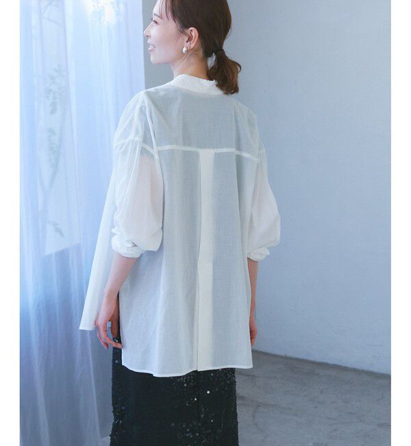 Rope&rsquo;Picnic「【接触冷感・通気性】お着軽シャツシリーズ/綿ボイルバックタックシャツ」|シャツ・ブラウス|