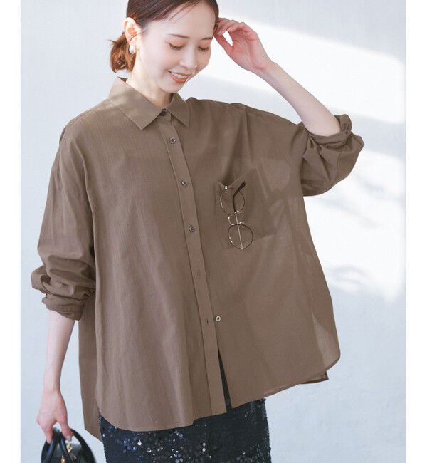 Rope&rsquo;Picnic「【接触冷感・通気性】お着軽シャツシリーズ/綿ボイルバックタックシャツ」|シャツ・ブラウス|