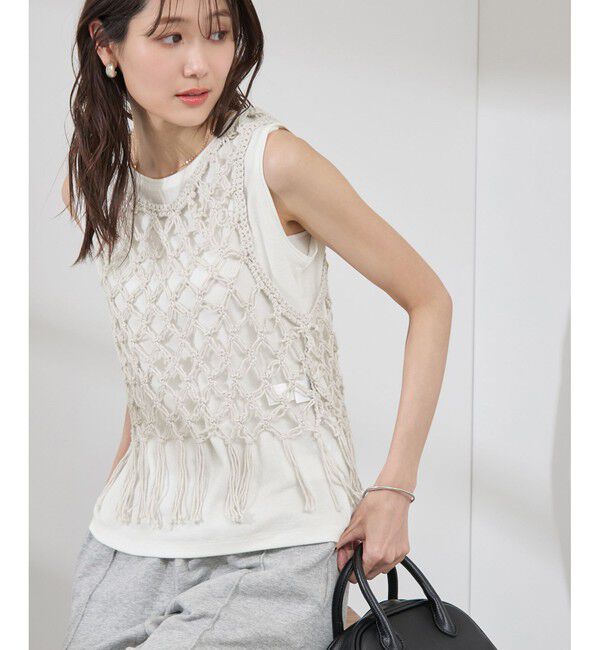 Rope&rsquo;Picnic「かぎ針ビスチェ&times;タンクトップセット」|ベスト・ジレ|キナリ(16)