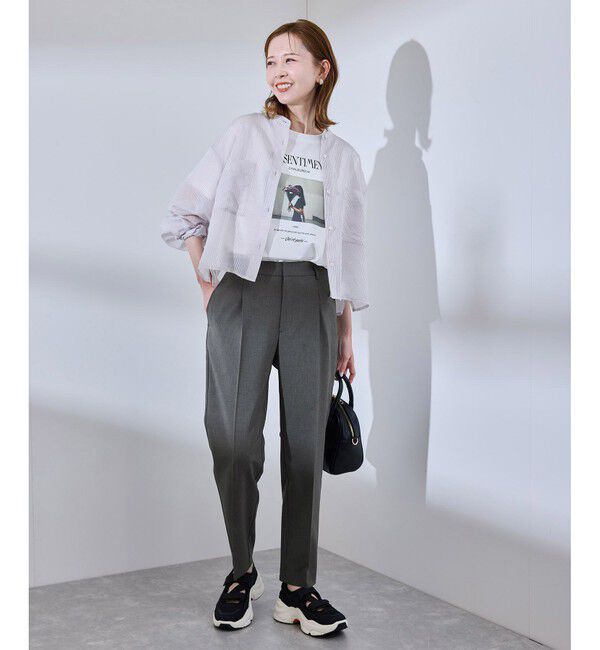 Rope&rsquo;Picnic「【UV対応】【リネンライク・シリーズ】テーパードパンツ/通勤・セットアップ対応」|チノ|