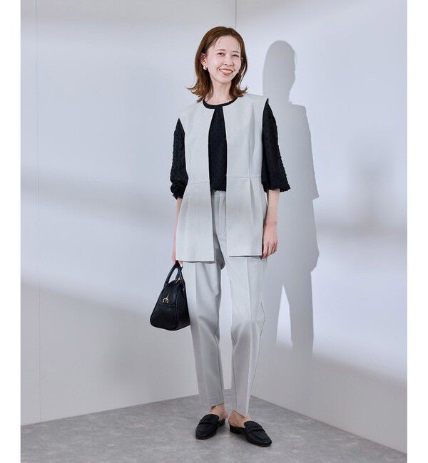 Rope&rsquo;Picnic「【UV対応】【リネンライク・シリーズ】テーパードパンツ/通勤・セットアップ対応」|チノ|