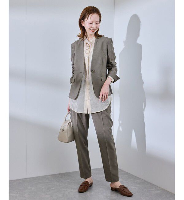 Rope&rsquo;Picnic「【UV対応】【リネンライク・シリーズ】テーパードパンツ/通勤・セットアップ対応」|チノ|