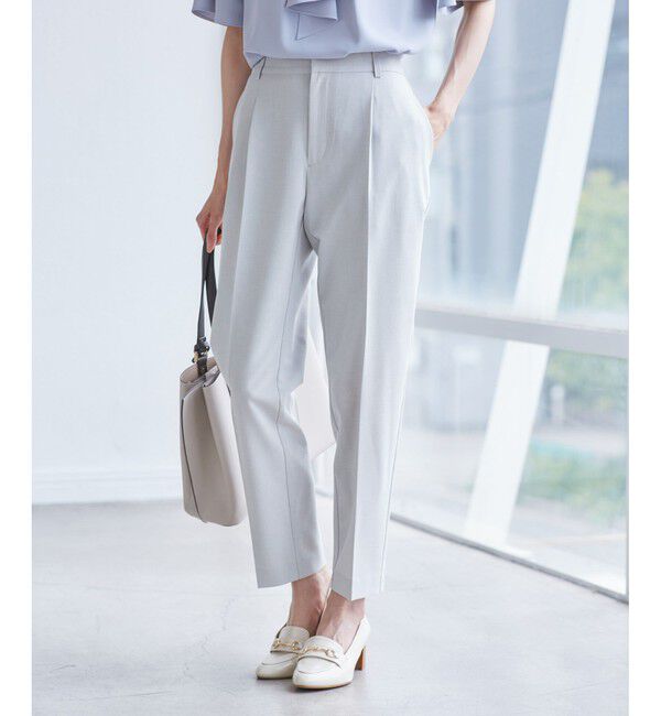Rope&rsquo;Picnic「【UV対応】【リネンライク・シリーズ】テーパードパンツ/通勤・セットアップ対応」|チノ|
