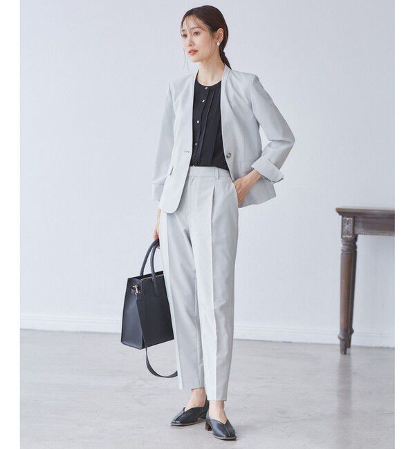 Rope&rsquo;Picnic「【UV対応】【リネンライク・シリーズ】テーパードパンツ/通勤・セットアップ対応」|チノ|