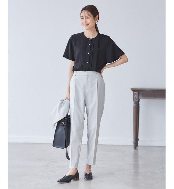 Rope&rsquo;Picnic「【UV対応】【リネンライク・シリーズ】テーパードパンツ/通勤・セットアップ対応」|チノ|