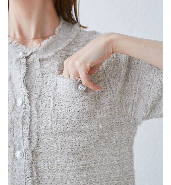 Rope&rsquo;Picnic「【サマー・ツイード】ハーフスリーブカーディガン」|カーディガン|