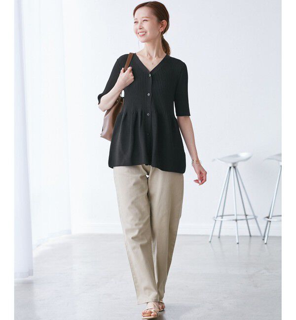 Rope&rsquo;Picnic「5分袖ペプラムカーディガン」|カーディガン|