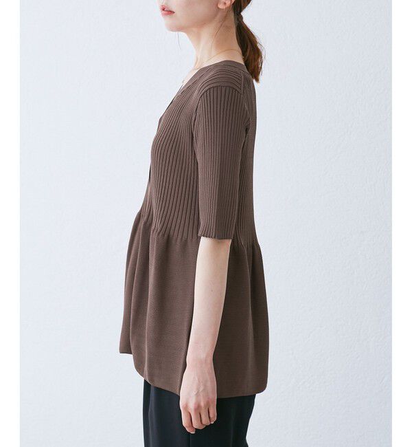 Rope&rsquo;Picnic「5分袖ペプラムカーディガン」|カーディガン|