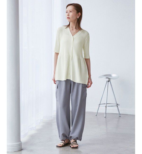 Rope&rsquo;Picnic「5分袖ペプラムカーディガン」|カーディガン|