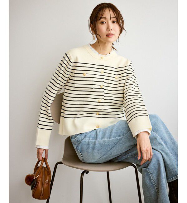 Rope&rsquo;Picnic「ミラノリブ金ボタンニットカーディガン」|カーディガン|