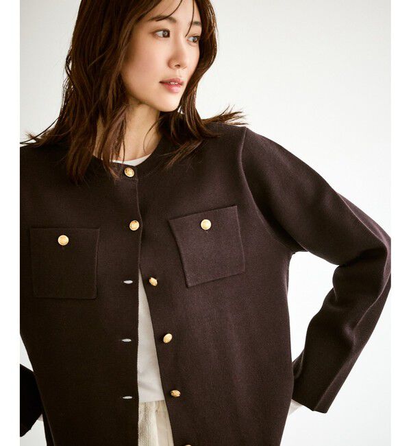 Rope&rsquo;Picnic「ミラノリブ金ボタンニットカーディガン」|カーディガン|