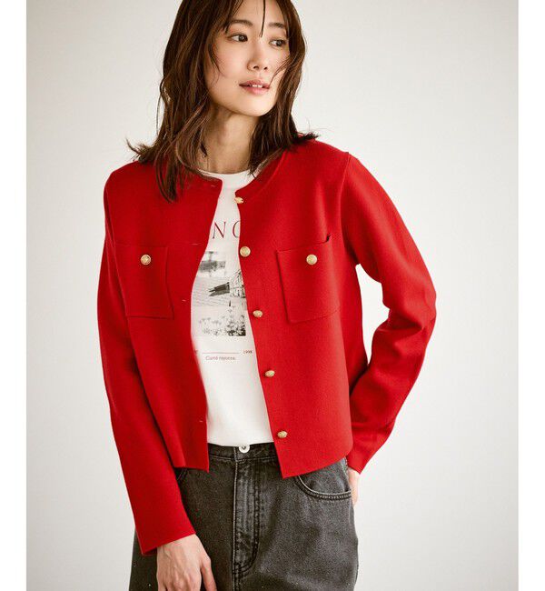 Rope&rsquo;Picnic「ミラノリブ金ボタンニットカーディガン」|カーディガン|