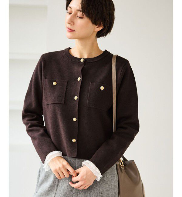 Rope&rsquo;Picnic「ミラノリブ金ボタンニットカーディガン」|カーディガン|