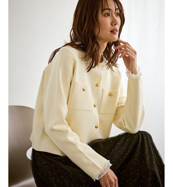 Rope&rsquo;Picnic「ミラノリブ金ボタンニットカーディガン」|カーディガン|