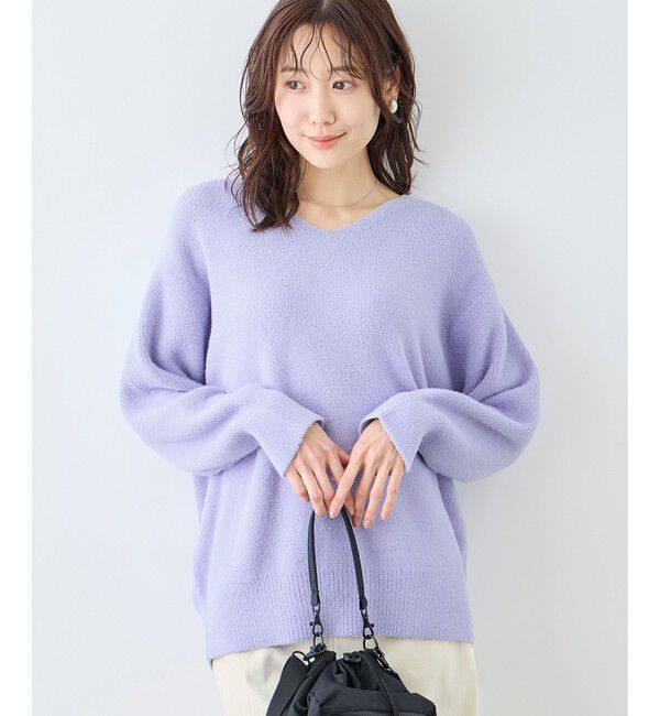 Rope&rsquo;Picnic「【新色追加】スフレニットシリーズ Vネックニットプルオーバー/イージーケア・リンクコーデ」|ニット・セーター|
