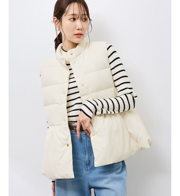 Rope&rsquo;Picnic「【GREEN DOWN/グリーンダウン】ペプラムダウンベスト」|ダウンベスト・ベスト|