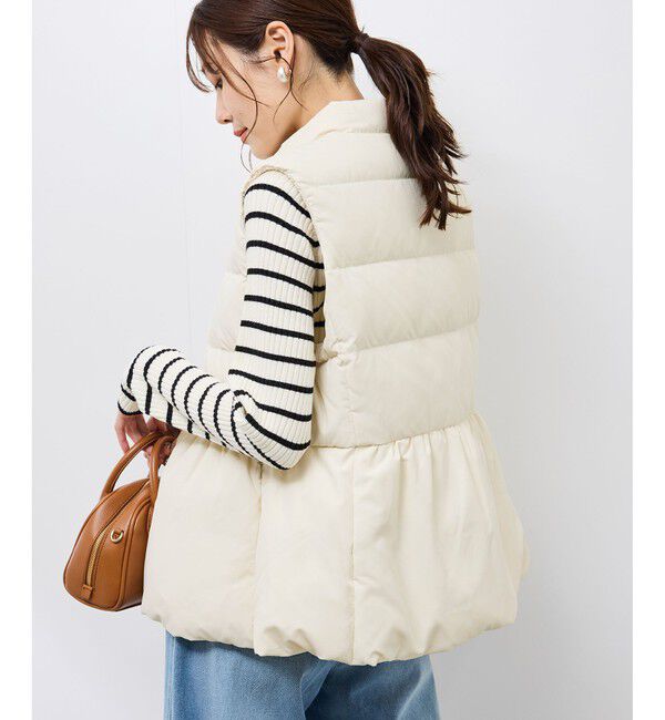Rope&rsquo;Picnic「【GREEN DOWN/グリーンダウン】ペプラムダウンベスト」|ダウンベスト・ベスト|