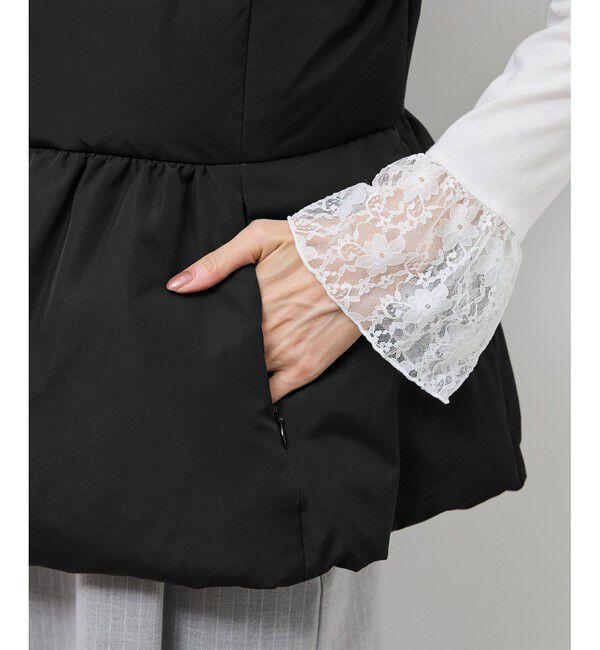 Rope&rsquo;Picnic「【GREEN DOWN/グリーンダウン】ペプラムダウンベスト」|ダウンベスト・ベスト|