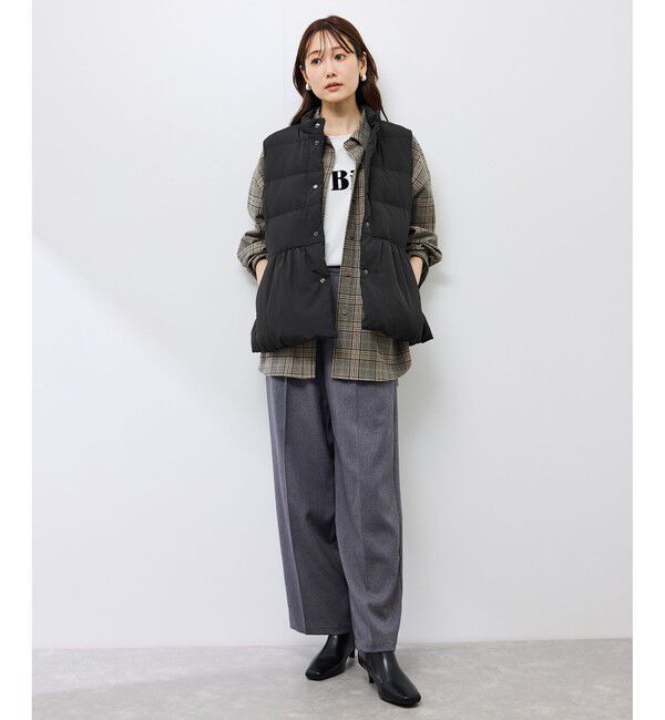 Rope&rsquo;Picnic「【GREEN DOWN/グリーンダウン】ペプラムダウンベスト」|ダウンベスト・ベスト|