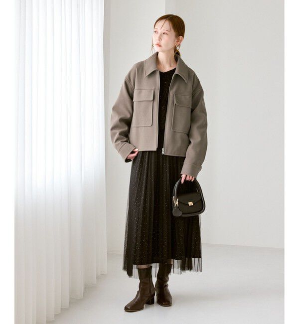 Rope&rsquo;Picnic「ジャージーメルトンシリーズ ポケット付きジップブルゾン/リンクコーデ」|ブルゾン・スタジャン|