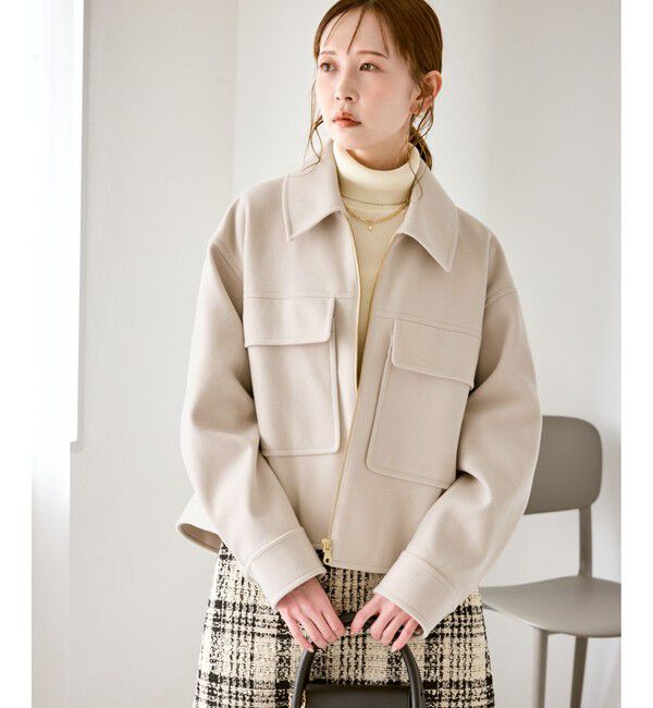 Rope&rsquo;Picnic「ジャージーメルトンシリーズ ポケット付きジップブルゾン/リンクコーデ」|ブルゾン・スタジャン|