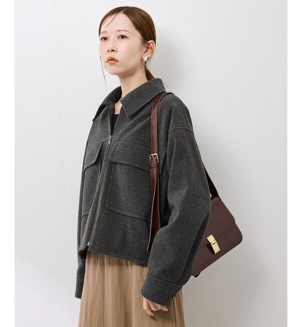 Rope&rsquo;Picnic「ジャージーメルトンシリーズ ポケット付きジップブルゾン/リンクコーデ」|ブルゾン・スタジャン|