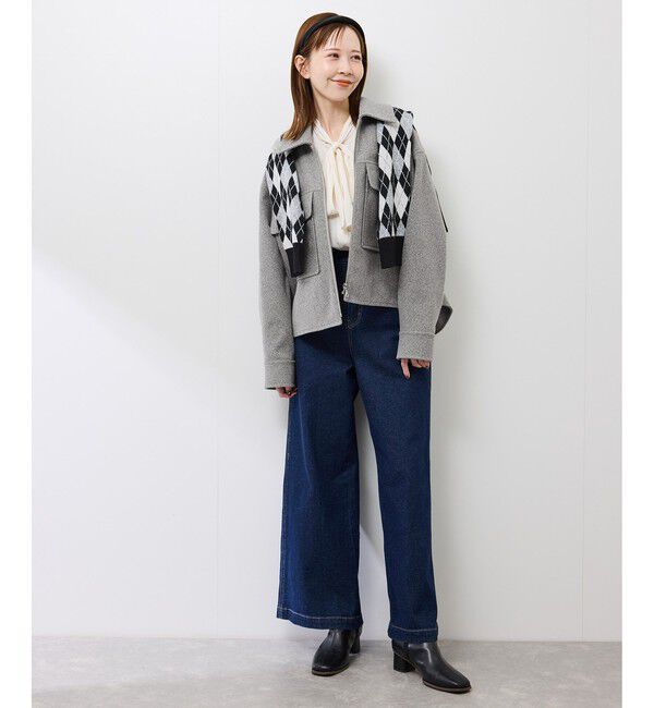 Rope&rsquo;Picnic「ジャージーメルトンシリーズ ポケット付きジップブルゾン/リンクコーデ」|ブルゾン・スタジャン|