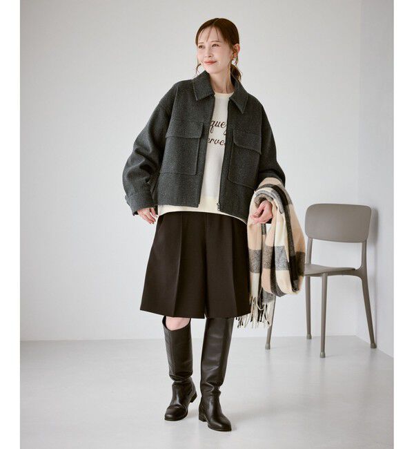 Rope&rsquo;Picnic「ジャージーメルトンシリーズ ポケット付きジップブルゾン/リンクコーデ」|ブルゾン・スタジャン|