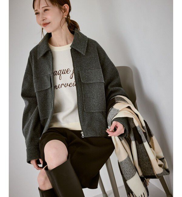 Rope&rsquo;Picnic「ジャージーメルトンシリーズ ポケット付きジップブルゾン/リンクコーデ」|ブルゾン・スタジャン|