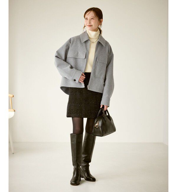 Rope&rsquo;Picnic「ジャージーメルトンシリーズ ポケット付きジップブルゾン/リンクコーデ」|ブルゾン・スタジャン|