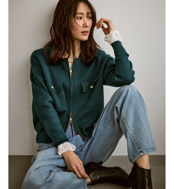 Rope&rsquo;Picnic「【WEB限定】ミラノリブダブルジップニットカーディガン」|カーディガン|