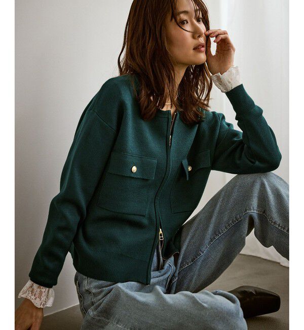 Rope&rsquo;Picnic「【WEB限定】ミラノリブダブルジップニットカーディガン」|カーディガン|