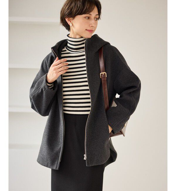 Rope&rsquo;Picnic「【新色追加】ジャージーメルトンシリーズ ジップアップフーデッドコート/無地・チェック/リンクコーデ」|その他|